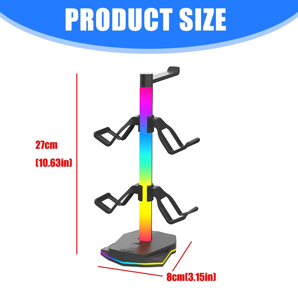 Gaming Gear Storage for Game Controllers and Over Ear Headphones PC Gaming Accessories Plastic Base
